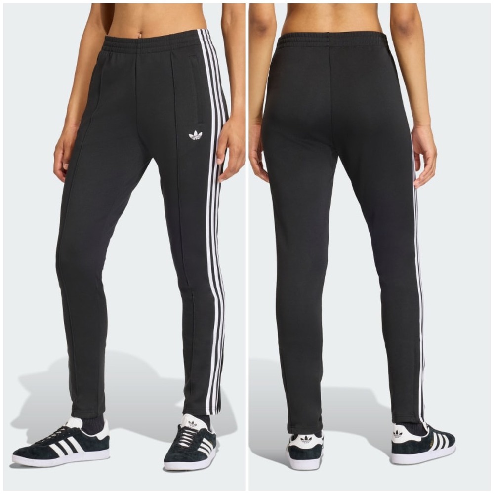 Adidas‎ Originals Women SST Track Pants Black White 3-Stripes Slim CE2400 Small